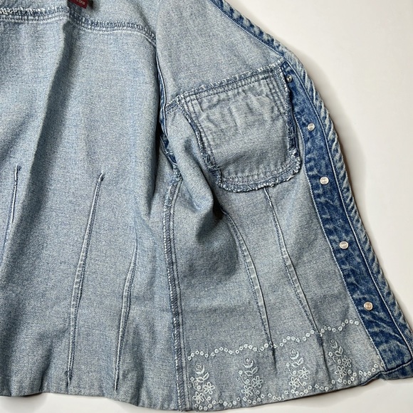 Vintage Liz Wear, Liz Claiborne Blue Denim Vest Sz Sm - Picture 8 of 9